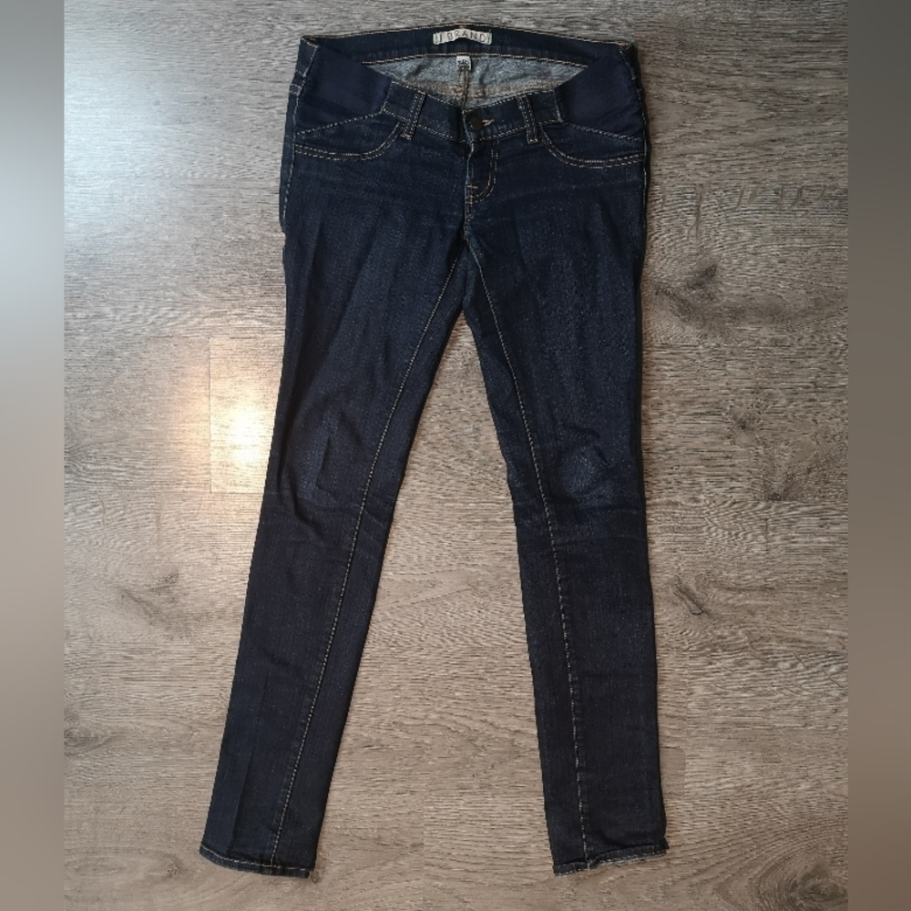Y2K Vintage Dark Blue J Brand Denim Skinny Maternity Jeans with Elastic Waist